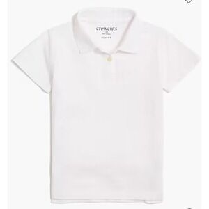 NEW Crewcuts Pique Polo Shirt Kids Size 8 White Short Sleeve‎ 100% Cotton